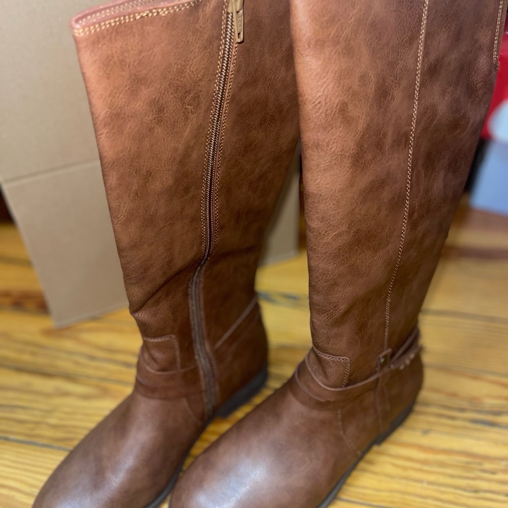 Time and Tru Brown Over the Knee Boots Equestrian Style